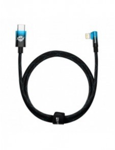 Baseus MVP 2 Vinklad armbågskabel Strömförsörjningskabel med sida USB Typ C / Lightning-kontakt 1m 20W blå (CAVP000221)