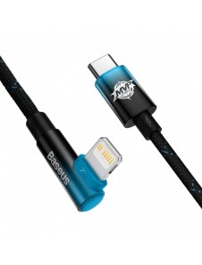 Baseus MVP 2 Vinklad armbågskabel Strömförsörjningskabel med sida USB Typ C / Lightning-kontakt 1m 20W blå (CAVP000221)