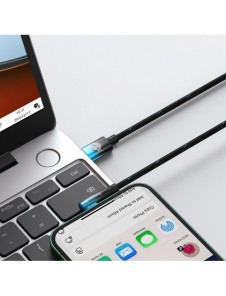 Baseus MVP 2 Vinklad armbågskabel Strömförsörjningskabel med sida USB Typ C / Lightning-kontakt 1m 20W blå (CAVP000221)