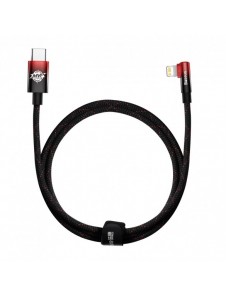 Baseus MVP 2 armbåge rätvinkel strömförsörjningskabel med sido-USB Typ C / Lightning 1m 20W Röd (CAVP000220)