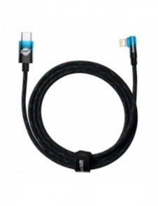 Baseus MVP 2 Armbåge rätvinklig strömförsörjningskabel med sido-USB Typ C / Lightning 2m 20W Blå (CAVP000321)
