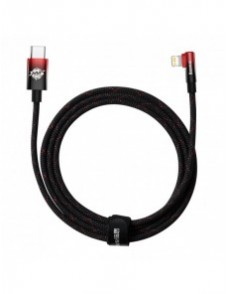 Baseus MVP 2 armbåge rätvinkel strömförsörjningskabel med sido-USB Typ C / Lightning 2m 20W Röd (CAVP000320)