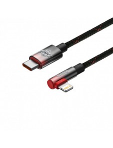 Baseus MVP 2 armbåge rätvinkel strömförsörjningskabel med sido-USB Typ C / Lightning 2m 20W Röd (CAVP000320)