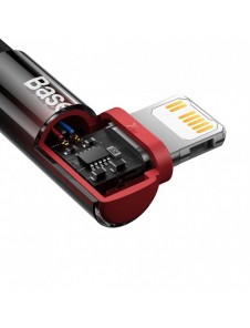 Baseus MVP 2 armbåge rätvinkel strömförsörjningskabel med sido-USB Typ C / Lightning 2m 20W Röd (CAVP000320)