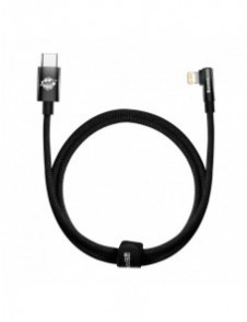 Baseus MVP 2 Armbåge rätvinkel strömförsörjningskabel med sido-USB Typ C / Lightning-kontakt 1m 20W svart (CAVP000201)
