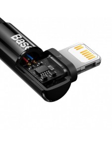 Baseus MVP 2 Armbåge rätvinkel strömförsörjningskabel med sido-USB Typ C / Lightning-kontakt 1m 20W svart (CAVP000201)