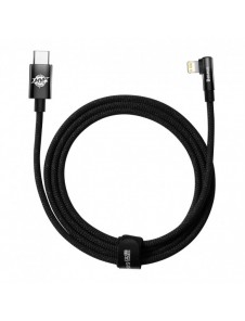 Baseus MVP 2 Armbåge rätvinkel strömförsörjningskabel med sido-USB Typ C / Lightning-kontakt 2m 20W svart (CAVP000301)