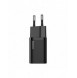 Baseus Super Si 1C snabbladdare USB Typ C 20W Strömförsörjning + USB Typ C - Lightning-kabel 1m svart (TZCCSUP-B01)