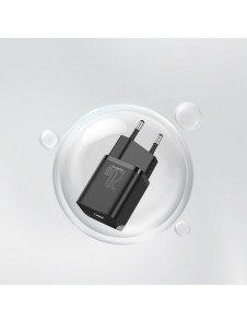 Baseus Super Si 1C snabbladdare USB Typ C 20W Strömförsörjning + USB Typ C - Lightning-kabel 1m svart (TZCCSUP-B01)