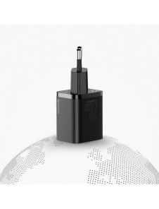 Baseus Super Si 1C snabbladdare USB Typ C 20W Strömförsörjning + USB Typ C - Lightning-kabel 1m svart (TZCCSUP-B01)