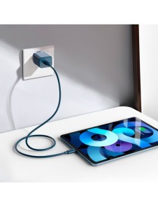 Baseus Super Si 1C snabbladdare USB Typ C 20W Strömförsörjning + USB Typ C - Lightning-kabel 1m blå (TZCCSUP-B03)