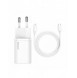 Baseus Super Si 1C snabbladdare USB Typ C 20W Strömförsörjning + USB Typ C - Lightning-kabel 1m vit (TZCCSUP-B02)