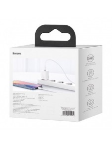 Baseus Super Si 1C snabbladdare USB Typ C 20W Strömförsörjning + USB Typ C - Lightning-kabel 1m vit (TZCCSUP-B02)