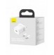 Baseus Super Si 1C snabbladdare USB Typ C 20W Strömförsörjning UK vit + USB Typ C - Lightning-kabel 1m (TZCCSUP-K02)