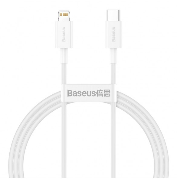 Baseus Superior-kabel USB Typ C - Lightning Power Delivery 20 W 1 m Vit (CATLYS-A02)