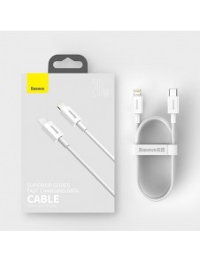 Baseus Superior-kabel USB Typ C - Lightning Power Delivery 20 W 1 m Vit (CATLYS-A02)