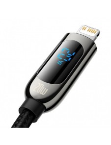 Baseus USB Typ C - Lightning 20W snabbladdningsdatakabel Strömförsörjning med skärmeffektmätare 2m svart (CATLSK-A01)