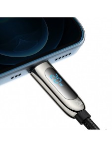 Baseus USB Typ C - Lightning 20W snabbladdningsdatakabel Strömförsörjning med skärmeffektmätare 2m svart (CATLSK-A01)
