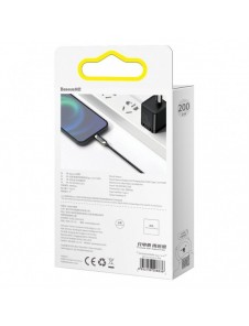 Baseus USB Typ C - Lightning 20W snabbladdningsdatakabel Strömförsörjning med skärmeffektmätare 2m svart (CATLSK-A01)