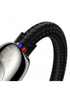 Baseus USB Typ C - Lightning 20W snabbladdningsdatakabel Strömförsörjning med skärmeffektmätare 2m svart (CATLSK-A01)