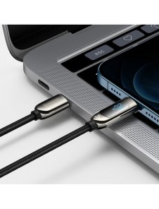 Baseus USB Typ C - Lightning 20W snabbladdningsdatakabel Strömförsörjning med skärmeffektmätare 2m svart (CATLSK-A01)