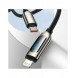 Baseus USB Typ C - Lightning 20W snabbladdningsdatakabel Strömförsörjning med skärmeffektmätare 2m svart (CATLSK-A01)
