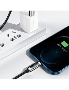 Baseus USB Typ C - Lightning 20W snabbladdningsdatakabel Strömförsörjning med skärmeffektmätare 2m svart (CATLSK-A01)