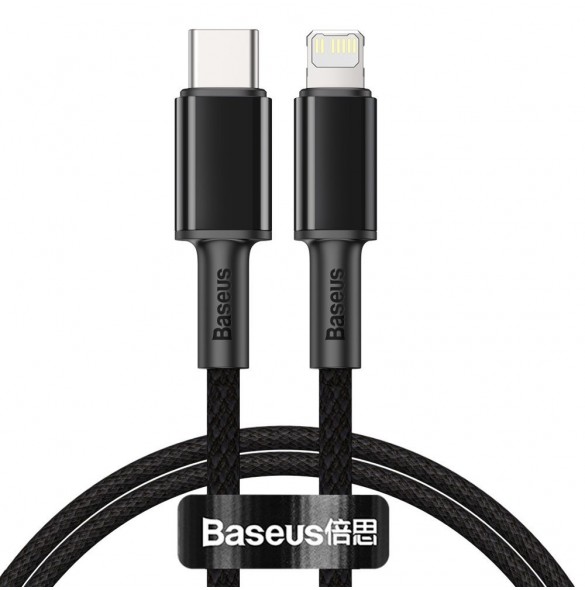 Baseus USB Typ C - Blixtkabel snabbladdning Strömförsörjning 20 W 1 m svart (CATLGD-01)