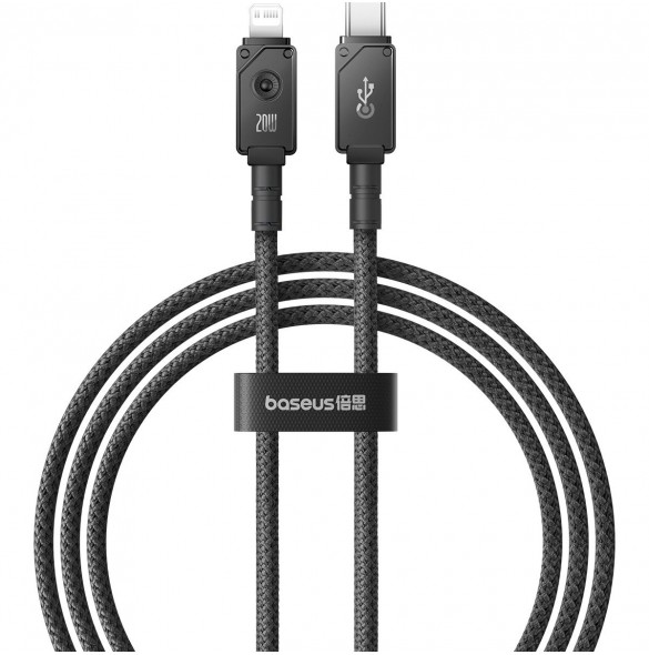 USB C-kabel - Lightning Baseus Unbreakable 20W 480Mbps 1m - svart