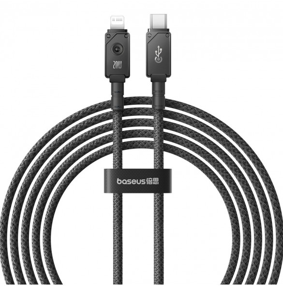 USB C-kabel - Lightning Baseus Unbreakable 20W 480Mbps 2m - svart