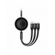 Baseus Bright Mirror 2 infällbar kabel 3-i-1-kabel USB Typ C - micro USB + Lightning + USB Typ C 3.5A 1.1m svart (CAMJ010201)