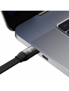 Baseus Bright Mirror 2 infällbar kabel 3-i-1-kabel USB Typ C - micro USB + Lightning + USB Typ C 3.5A 1.1m svart (CAMJ010201)