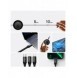 Baseus Bright Mirror 2 infällbar kabel 3-i-1-kabel USB Typ C - micro USB + Lightning + USB Typ C 3.5A 1.1m svart (CAMJ010201)
