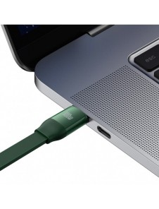 Baseus Bright Mirror 2 infällbar kabel 3-i-1-kabel USB Typ C - micro USB + Lightning + USB Typ C 3.5A 1.1m grön (CAMJ010206)