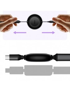 Baseus Bright Mirror 2 infällbar kabel 3-i-1-kabel USB Typ C - micro USB + Lightning + USB Typ C 3.5A 1.1m grön (CAMJ010206)