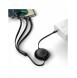 Baseus Bright Mirror 2 infällbar kabel 3-i-1-kabel USB Typ C - micro USB + Lightning + USB Typ C 3.5A 1.1m grön (CAMJ010206)