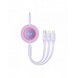 Baseus Bright Mirror 2 infällbar kabel 3-i-1-kabel USB Typ C - micro USB + Lightning + USB Typ C 3.5A 1.1m lila (CAMJ010205)
