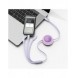 Baseus Bright Mirror 2 infällbar kabel 3-i-1-kabel USB Typ C - micro USB + Lightning + USB Typ C 3.5A 1.1m lila (CAMJ010205)