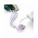 Baseus Bright Mirror 2 infällbar kabel 3-i-1-kabel USB Typ C - micro USB + Lightning + USB Typ C 3.5A 1.1m lila (CAMJ010205)