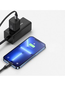 Baseus Bright Mirror 2 infällbar kabel 3-i-1-kabel USB Typ C - micro USB + Lightning + USB Typ C 3.5A 1.1m lila (CAMJ010205)