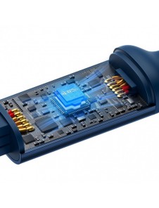 Baseus Bright Mirror 2 infällbar kabel 3-i-1-kabel USB Typ C - micro USB + Lightning + USB Typ C 3.5A 1.1m lila (CAMJ010205)