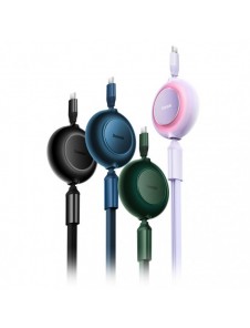 Baseus Bright Mirror 2 infällbar kabel 3-i-1-kabel USB Typ C - micro USB + Lightning + USB Typ C 3.5A 1.1m lila (CAMJ010205)