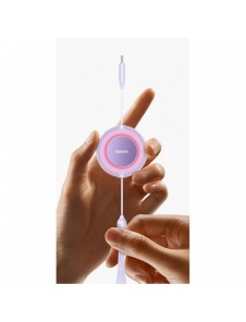 Baseus Bright Mirror 2 infällbar kabel 3-i-1-kabel USB Typ C - micro USB + Lightning + USB Typ C 3.5A 1.1m lila (CAMJ010205)