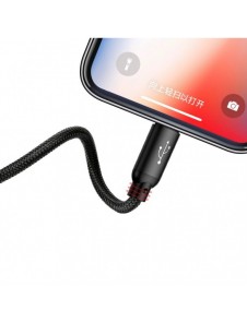 Baseus tre primära färger 3-i-1 USB - mikro-USB / Lightning / USB-C nylonflätad kabel 3,5A 1,2M svart (CAMLT-BSY01)