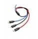Baseus tre primära färger 3-i-1 USB - mikro-USB / Lightning / USB-C nylonflätad kabel 3,5A 1,2M svart (CAMLT-BSY01)