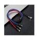 Baseus tre primära färger 3-i-1 USB - mikro-USB / Lightning / USB-C nylonflätad kabel 3,5A 1,2M svart (CAMLT-BSY01)