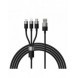 3in1 USB - micro USB / Lightning / USB C 3.5A 1.2m kabel Baseus StarSpeed - svart