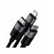 3in1 USB - micro USB / Lightning / USB C 3.5A 1.2m kabel Baseus StarSpeed - svart