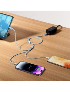 3in1 USB - micro USB / Lightning / USB C 3.5A 1.2m kabel Baseus StarSpeed - svart