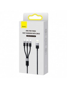 3in1 USB - micro USB / Lightning / USB C 3.5A 1.2m kabel Baseus StarSpeed - svart